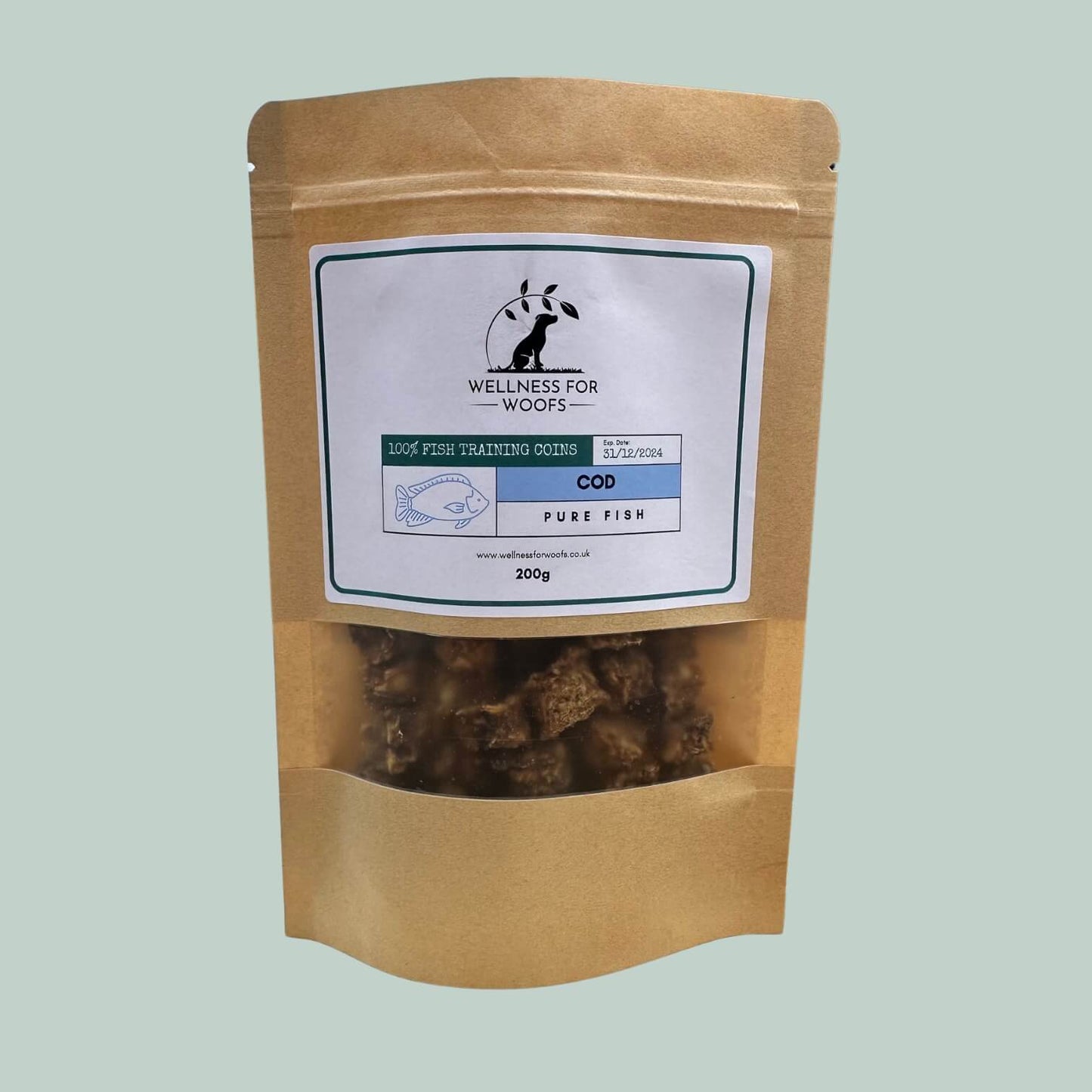 Pouch of Cod Training Treats for dogs