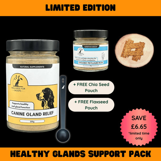 Supplement jars with labels and promotional text on a black background