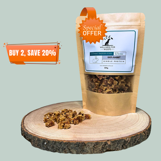Pure rabbit single protein training treats natural healthy chews and treats for dogs and puppies.