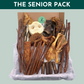 A natural box of gentle and soft treats for old and aging senior dogs