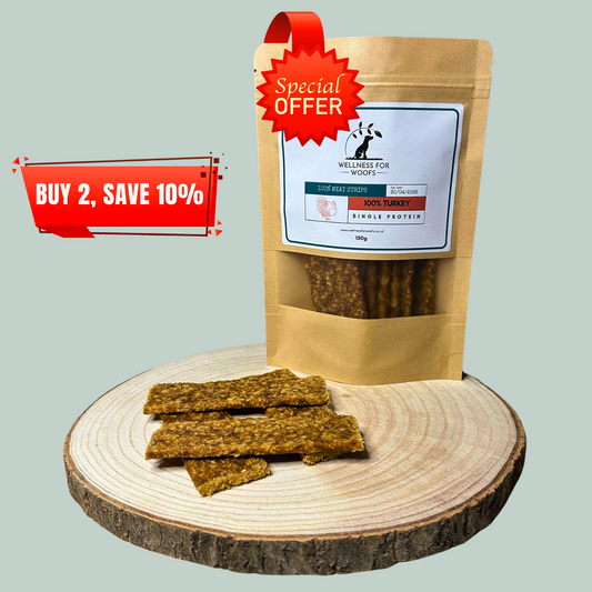 Pure turkey single protein meat strip natural healthy chews and treats for dogs and puppies.
