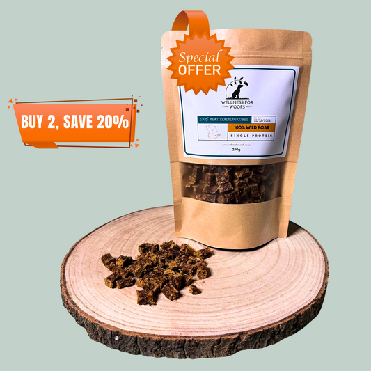 Pure wild boar single protein training treats natural healthy chews and treats for dogs and puppies.